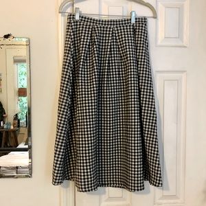 Topshop Gingham Midi Skirt